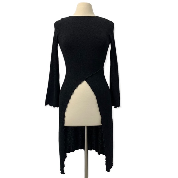 Moa Moa Long Sleeved Knit Crossover Tunic Top - Picture 1 of 7